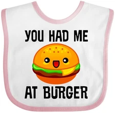 Inktastic You Had Me At Burger Baby Bib Food Fast Slider Fun Clothing Apparel