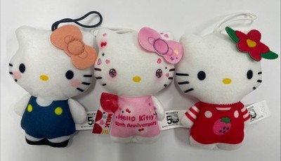 Hello Kitty 50th Anniversary McDonald s Plush Mascot Set of 3 Sanrio Japan Cute