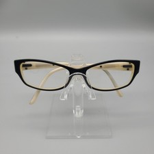 Safilo Elasta E700 Black Cream Cat Eye Eyeglasses Frames Made in Italy 130mm