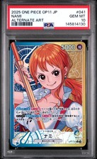 2025 ONE PIECE JAPANESE OP11-A FIST OF DIVINE SPEED ALTERNATE ART NAMI PSA 10