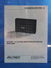 Altinex Distribution Amplifier DA1912SX Instructions Manual 