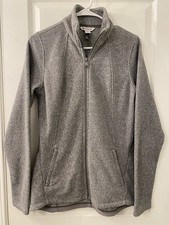 ATHLETA Stroll Fleece Full Zip Jacket Heathered Gray Slim Fit SMALL - EXCELLENT 