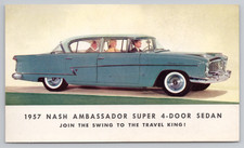1957nashambassadorsuper4doorsedanpostcardvintageautomobilead 1957nashambassadorsuper4doorsedanpostcardvintageautomobilead