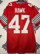 AJ HAWK SIGNED OHIO STATE BUCKEYES JERSEY  *PROOF* BEAT MICHIGAN INSCRIPTION