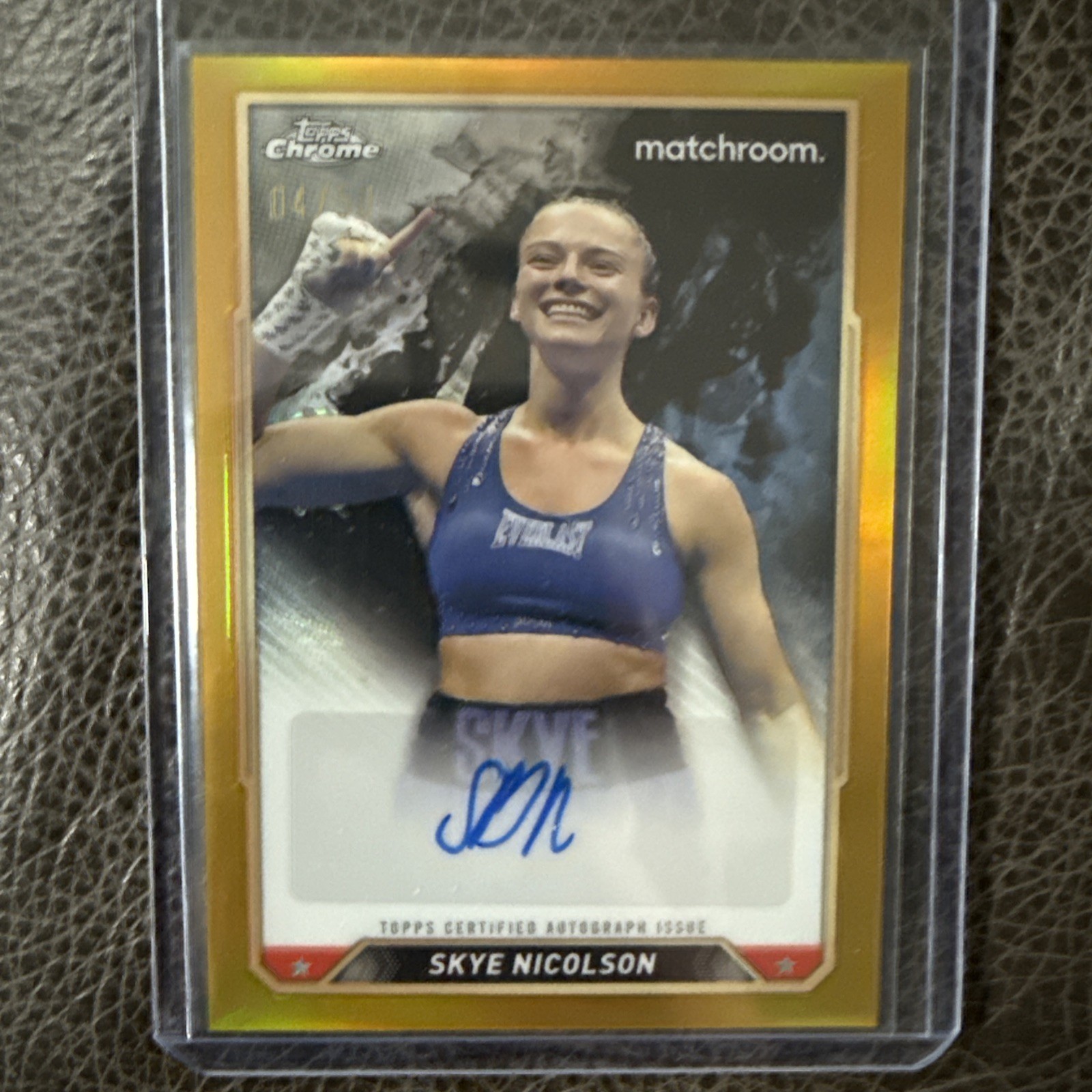 Skye NICOLSON 2024 Topps Chrome Boxing GOLD AUTO #’d  /50 CBASNN FEATHERWEIGHT