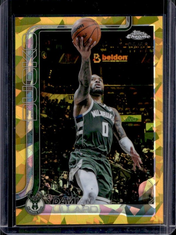 2025-26 Topps Chrome Sapphire Damian Lillard Gold Refractor #/50 Bucks