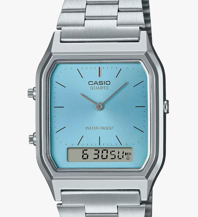 Casio Vintage AQ-230A-2A1MQY Ana-Digi Unisex Watch Ice Blue Dual