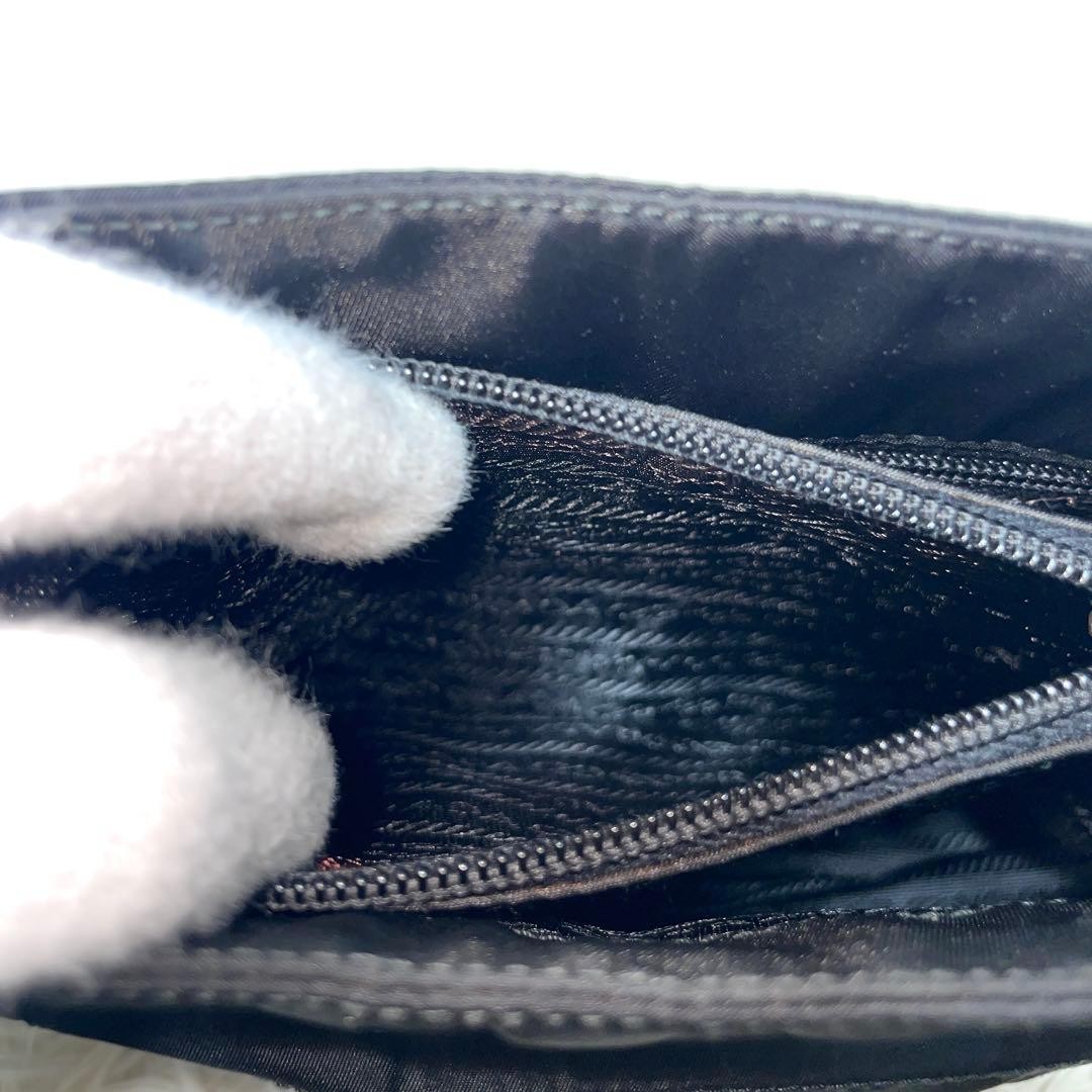 PRADA Nylon Black Tote Bag with Chain and Triangular Logo Authentic Women's thumbnail 11