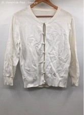 Women's American Vintage White Cardigan Sweater Tight Knit - Size Medium