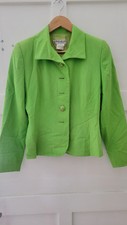 Ives Saint Laurent Green Jacket 100 Silk Missing Button Vintage VTG Classic YSL