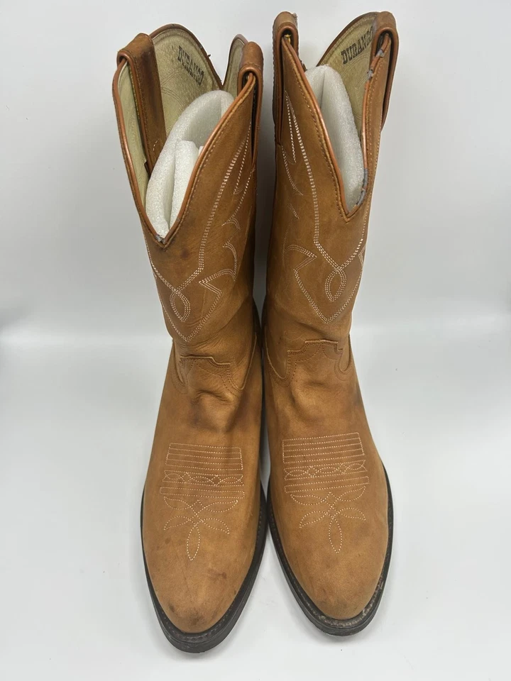 Bota Vaquera Occidental Bordada Cuero Durango Tostado TR764 Talla 11 EE Foto 3 de 4
