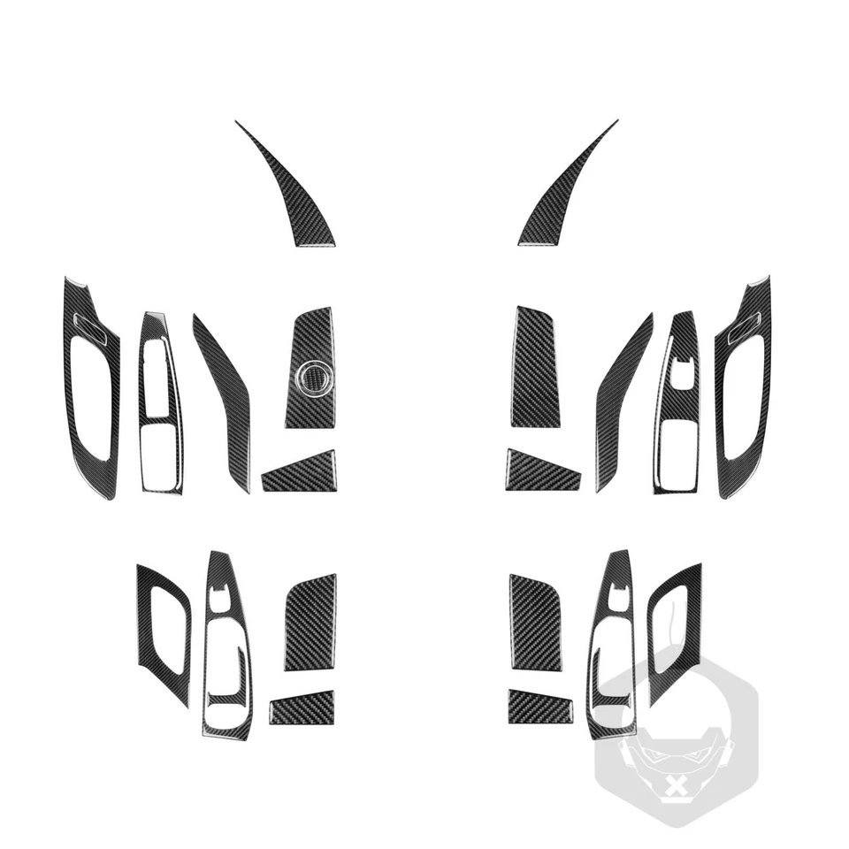 Kits de molduras de puerta interior de fibra de carbono real de 24 piezas para Chevrolet Traverse 2018-2023 Foto 2 de 4