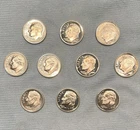 Lot of 10 Silver Proof (S) Roosevelt Dimes - Various Years w/ Cond Issues