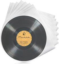 200 Pack 12 Inch Vinyl Record Inner Sleeves, round 12", Translucent