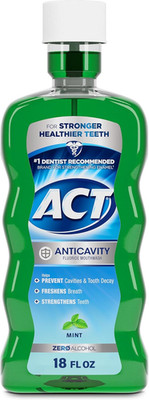 18oz Fluoride Mouthwash Zero Alcohol Mint Flavor with Dosing Cup Oral Rinse Care