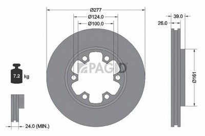 2x PAGID Bremsscheibe 52321N für FORD MAVERICK UDS UNS NISSAN TERRANO 2 R20 PICK