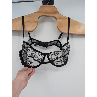 Women's Fredericks of Hollywood Natalie Rose Black Lace Wire Bra NWT sz 1X