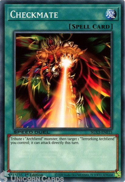 SGX3-ENE15 Checkmate :: Common 1st Edition Mint YuGiOh Card