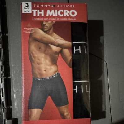 Tommy Hilfiger TH Microfiber Boxer Briefs 3-Pack Black M Stretch