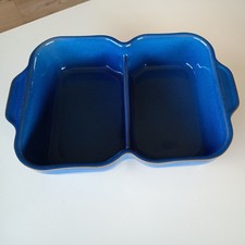 DENBY IMPERIAL BLUE divided HANDLED ROASTING LASAGNE DISH  31cmx22cmx7cm 