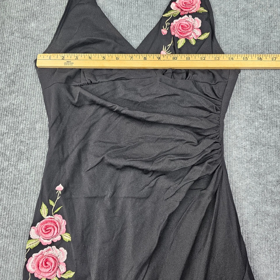 Vestido vintage Rampage para mujer mediano Y2K roseta caprichoso volante halter Foto 3 de 4