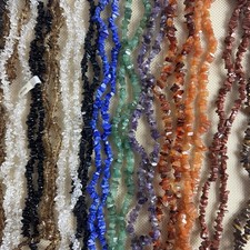 Gemstone Strand Chip Bead Strand Stone Glass 30 14pc Lot 2lbs Craft