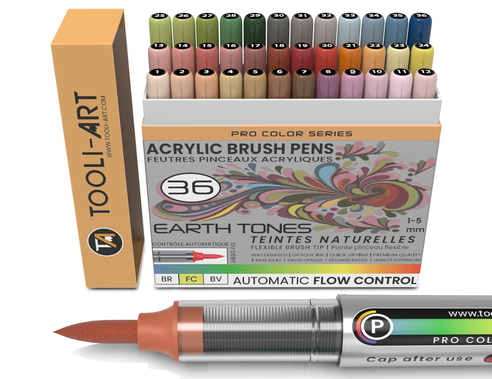 Stylos de peinture acrylique à pointe flexible pour dessin précis