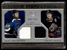 2005-06 Upper Deck Rookie Update Jeff Woywitka/Adam Foote Rookie 989/999 St.