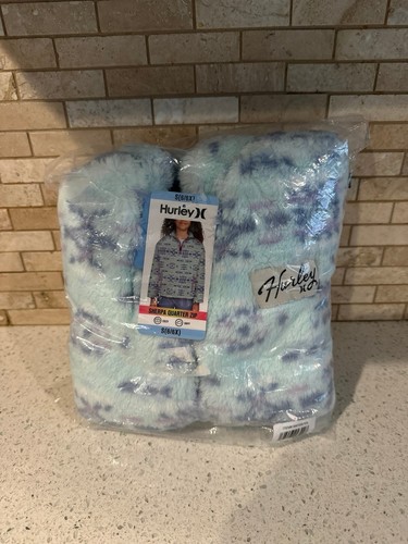 New $48.00 HURLEY girls Sherpa Printed Quarter-zip Jacket - Size: s 6/6x
