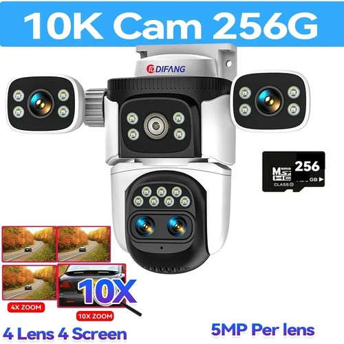 10K Home Security Camera - 10X Zoom 20MP Wireless Four Lens 360° Surveillance - Picture 10 of 17