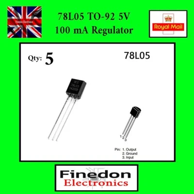 VARIOUS 5 x 78L05 LM78L05 5 Volt 100mA linearer Spannungsregler TO92 UK Verkäufer