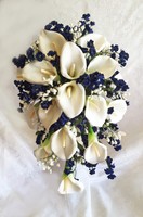 White & Blue Full Wedding Set Calla Lilies Silk Wedding Flowers Bouquet White & Blue Full Wedding Set Calla Lilies Silk Wedding Flowers Bouquet
