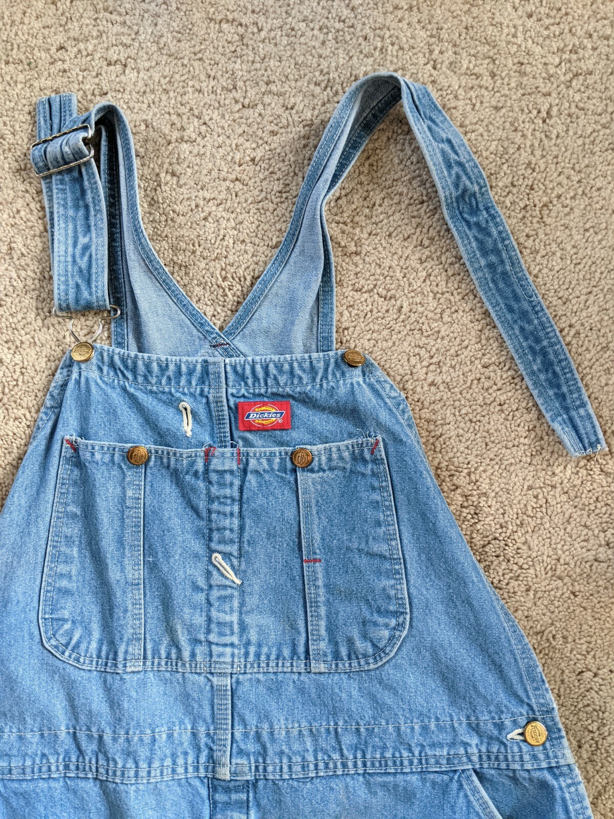 dickies stonewashed bib overalls