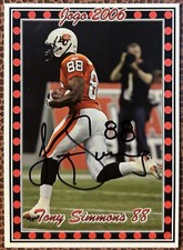 Tony Simmons BC Lions CFL 2006 Jogo Signed Auto Autograph Card Rare