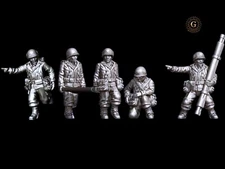 WW2 US Medics, X5 Figures Stretcher Bearers 1/72 20mm ideal Bolt Action Wargames