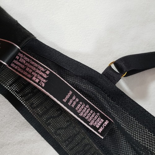 Victoria's Secret 36C Bombshell BH Tauchen schwarz Riemen Spitze Overlay - Bild 7 von 7