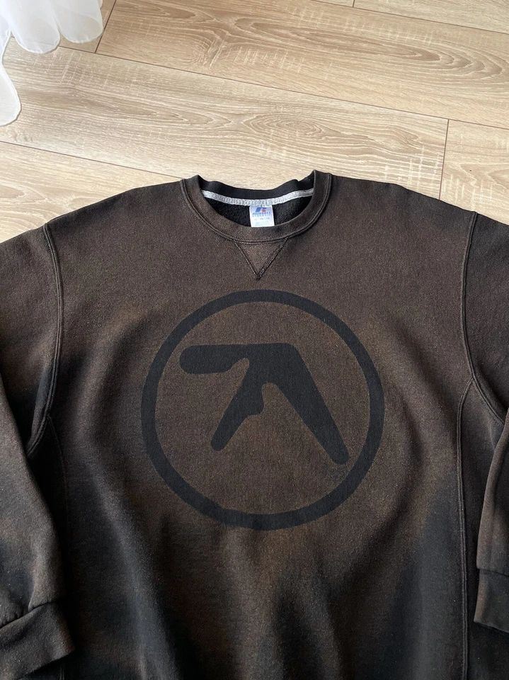 Sudadera De Colección Y2K Aphex Twin Russell Atlética Desteñida Talla XL Foto 3 de 4