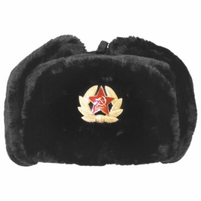 Adult Faux Fur Ushanka Cossack Flaps Russian Trapper Hat With