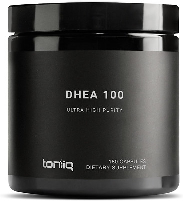 Toniiq Ultra High Strength DHEA Capsules - 100Mg Micronized Formula - 99%+ Highl