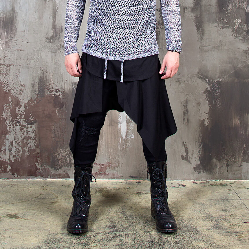 ★GRAILZ★ UNBALANCE PLEATS WRAP SKIRT [BLACK] MUSINSA公式 | GRAILZ UNBALANCE PLEATS WRAP SKIRT [BLACK]