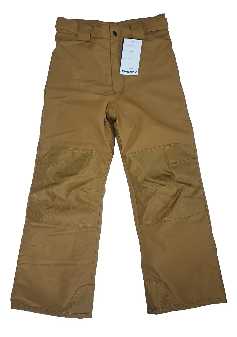 Poliéster Marrón Pantalones de nieve de deportes de invierno y Baberos