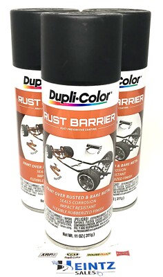 Duplicolor RBA100 3 PK Rust Barrier Flat Black - Rust Preventive Coating - 11 oz