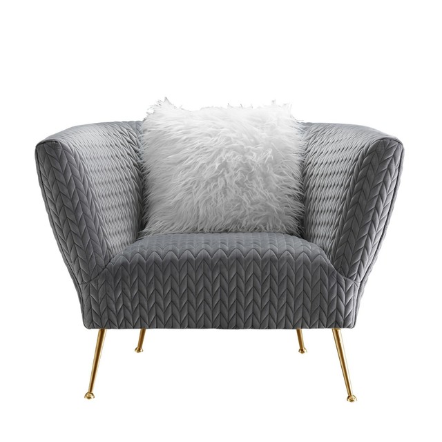 Modern Grey Velvet Armchair eBay