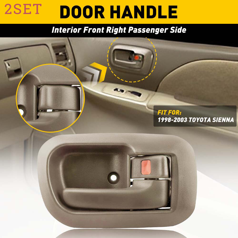 Juego de 2 manijas interiores de puerta delanteras derecha beige para Toyota Sien 1998-2003