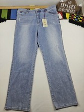 Gloria vanderbilt straight leg jeans classic high rise stretch size 18 blue