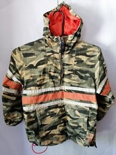GAP KIDS CAMOUFLAGE Ski Ourdoor Active JACKET HOODIE Green Orange SIZE XS 4