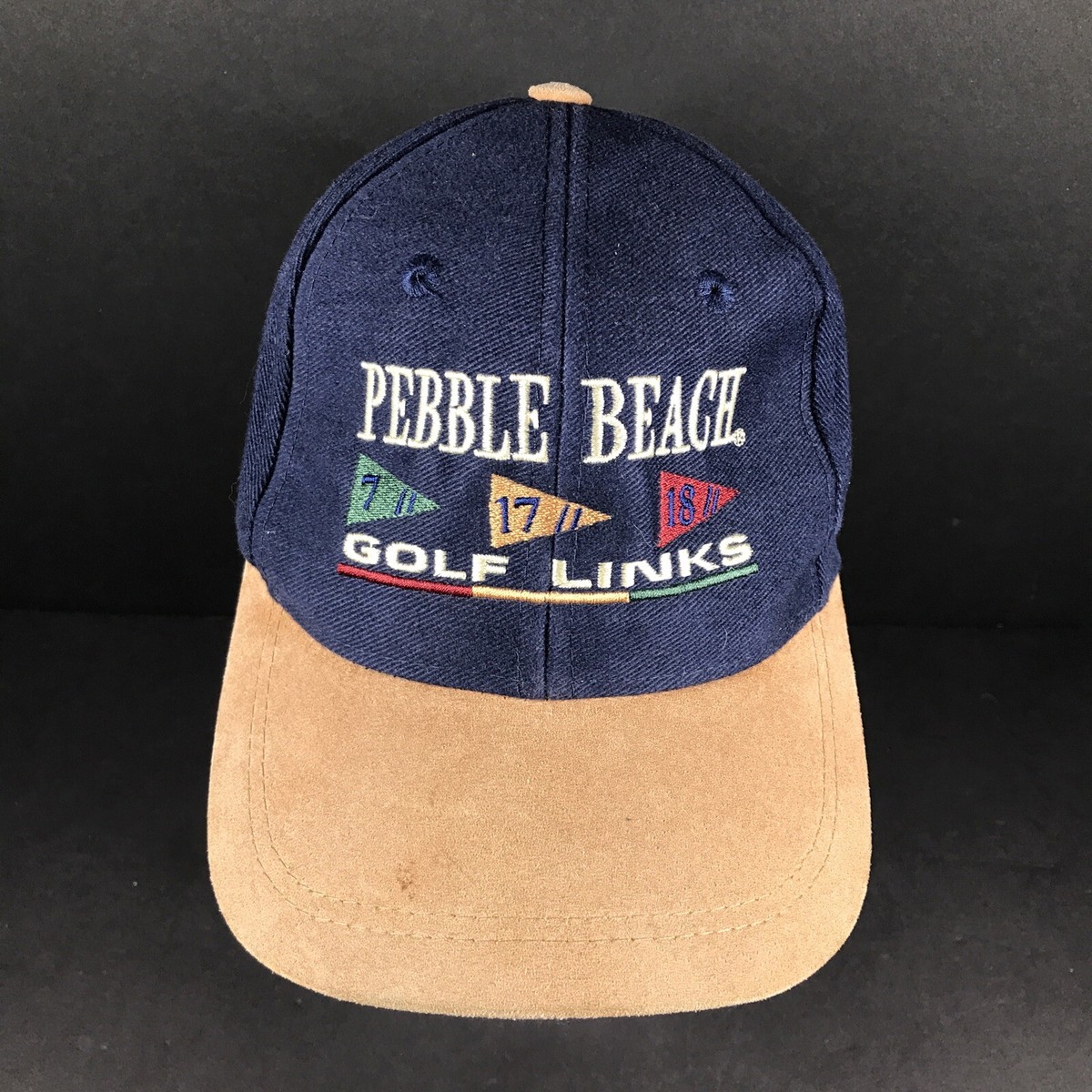 Pebble Beach Golf Links Hat Ahead Genuine Leathers Strap Back
