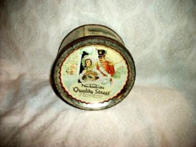 VINTAGE MACINTOSH'S QUALITY STREET CANDY TIN TOFFEE LITHO GRAPHICS ENGLAND