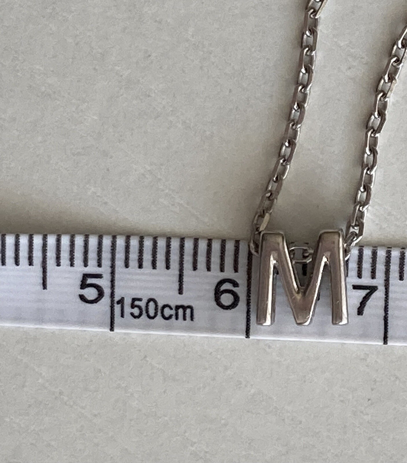 Sterling Silver M Initial Tiny Slide Pendant Char… - image 13