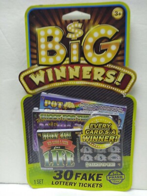 30 Phony Fake Lottery Tickets All Winning Scratch Off Joke Prank Gag | eBay
